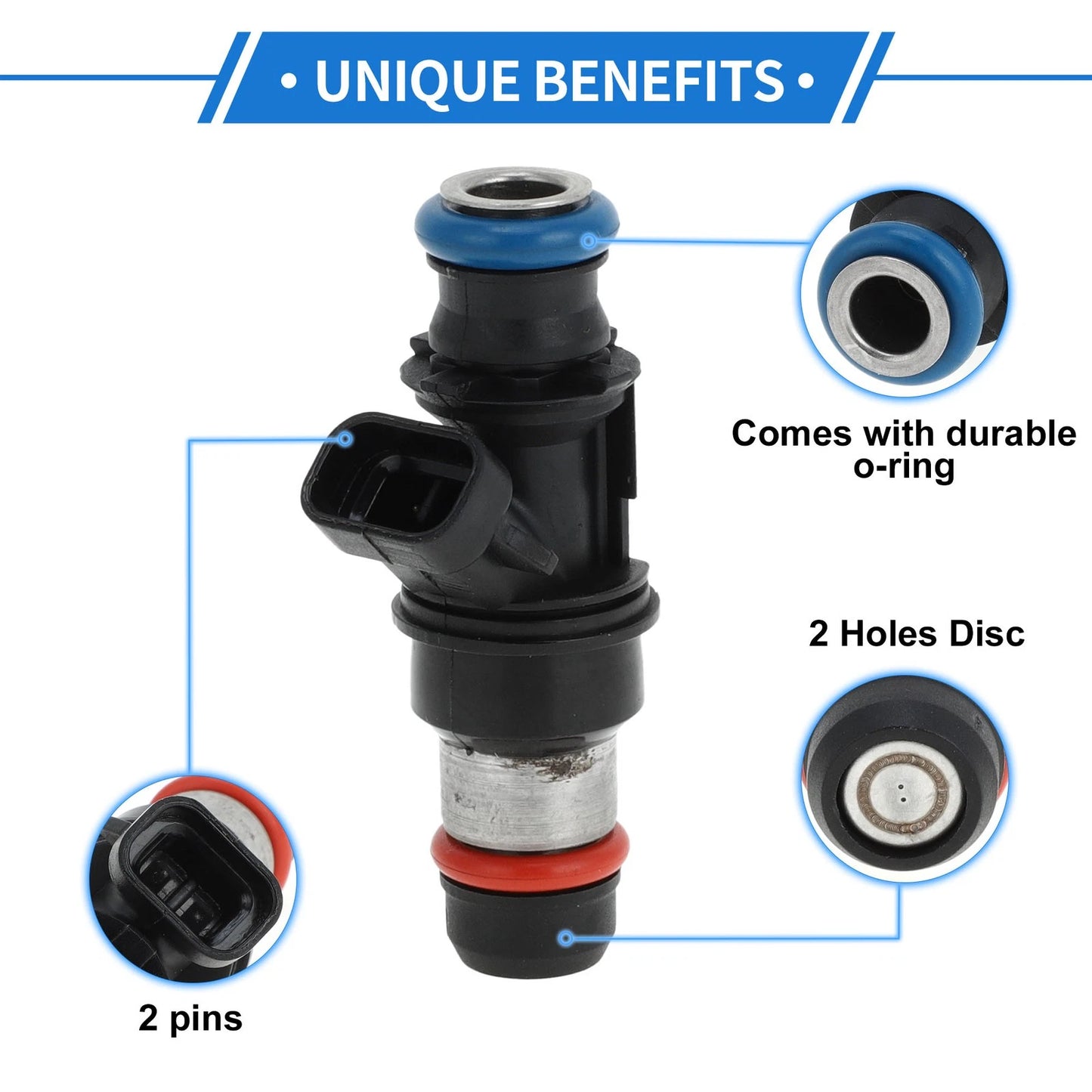 Fuel Injector No. 25343789 for GMC Sierra 1500 (2001–2006) 1 Pc Black