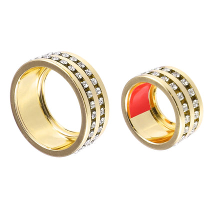 AC Tune Knob Cover Ring for BMW 3 Series F30 Gold Tone 3 x Pcs