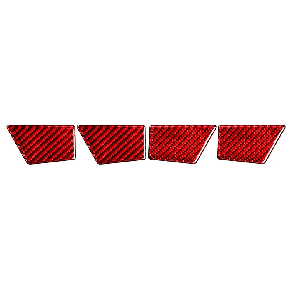 Set of 4 Door Handle Bowl Panel Cover Trim for Ford Mondeo (2013–2019) Carbon Fiber Red
