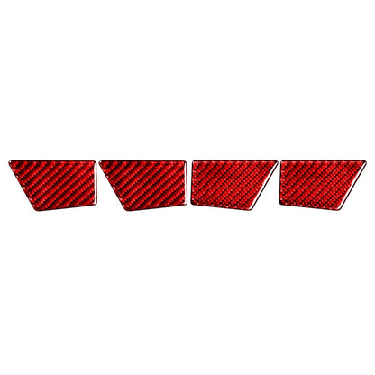 Set of 4 Door Handle Bowl Panel Cover Trim for Ford Mondeo (2013–2019) Carbon Fiber Red