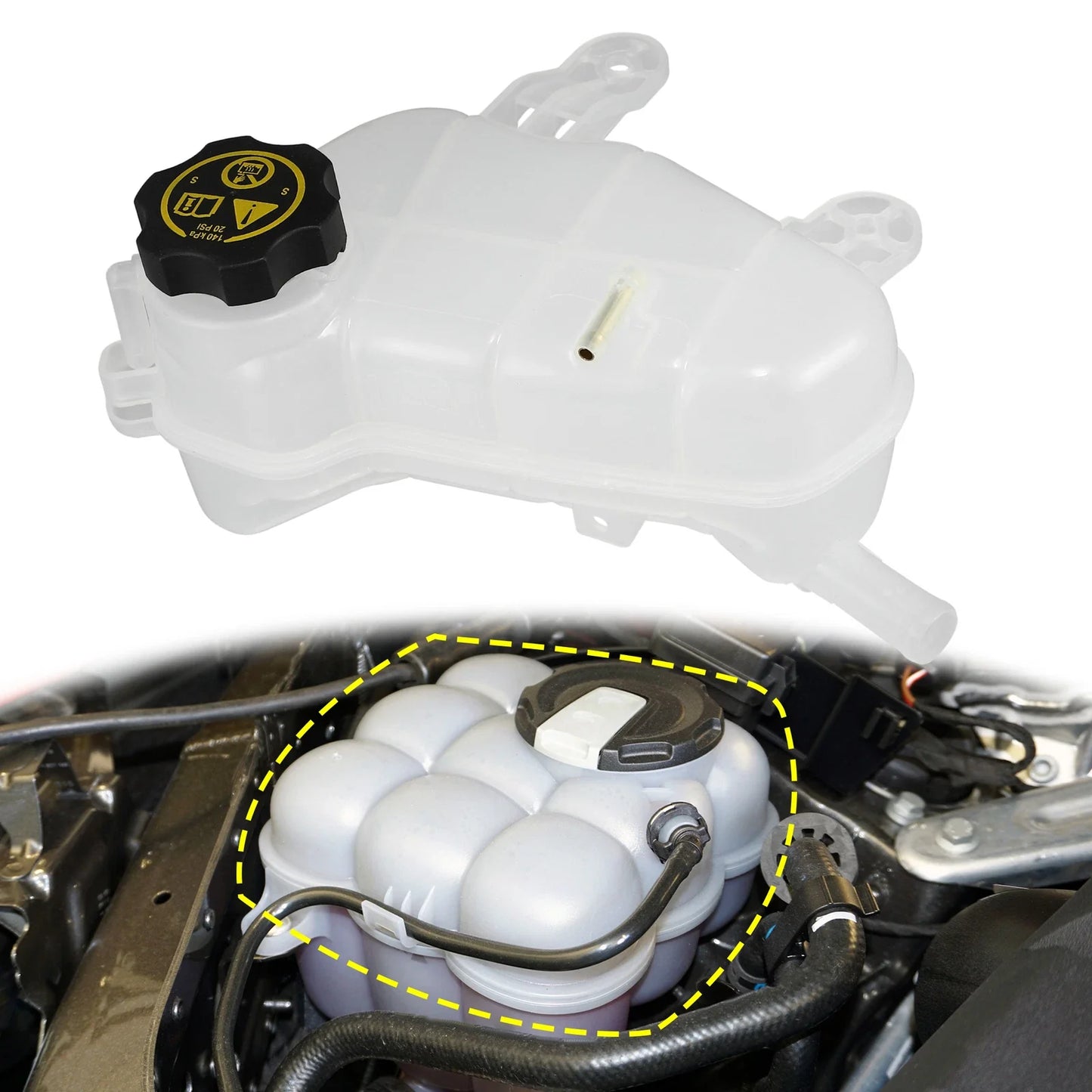 Coolant Radiator Reservoir Tank with Cap for Chevrolet Sonic (2012-2020)