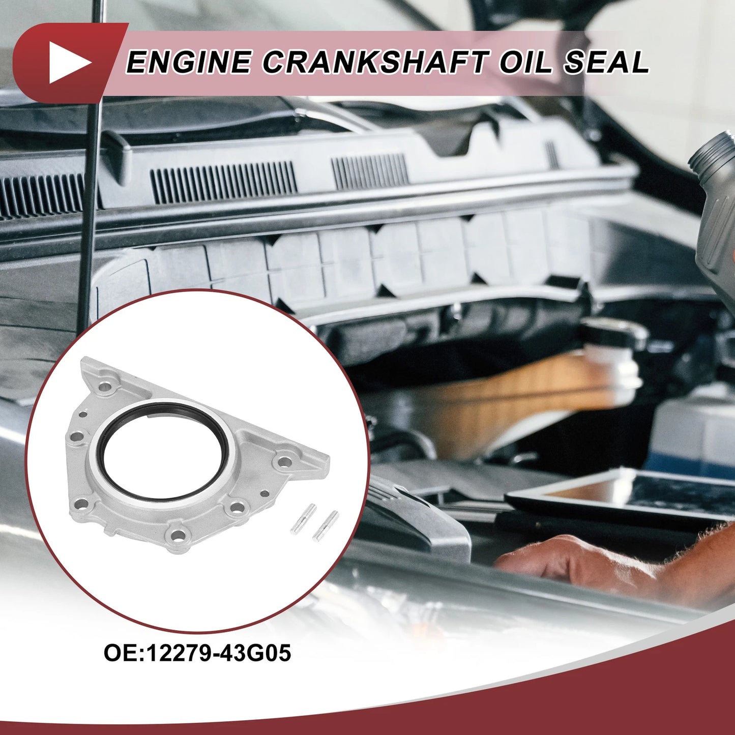 1 Pc Crankshaft Oil Seal with Flange for Nissan TD25 TD27 TD27T (–) No. 12279-43G05