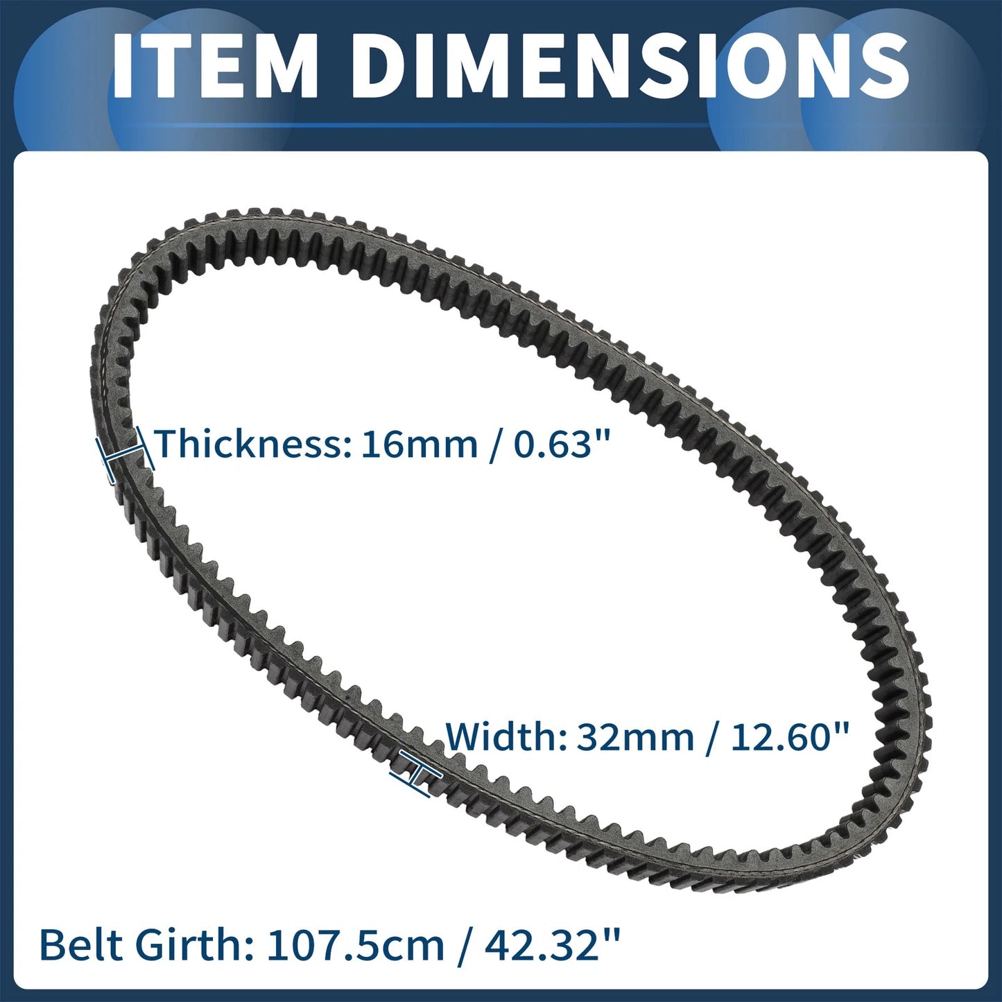 Drive Belt V-Belt No. 3211196 for Polaris General 1000 EPS Deluxe (2016–2023)