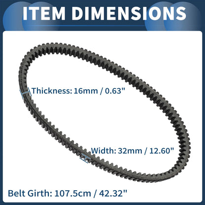 Drive Belt V-Belt No. 3211196 for Polaris General 1000 EPS Deluxe (2016–2023)