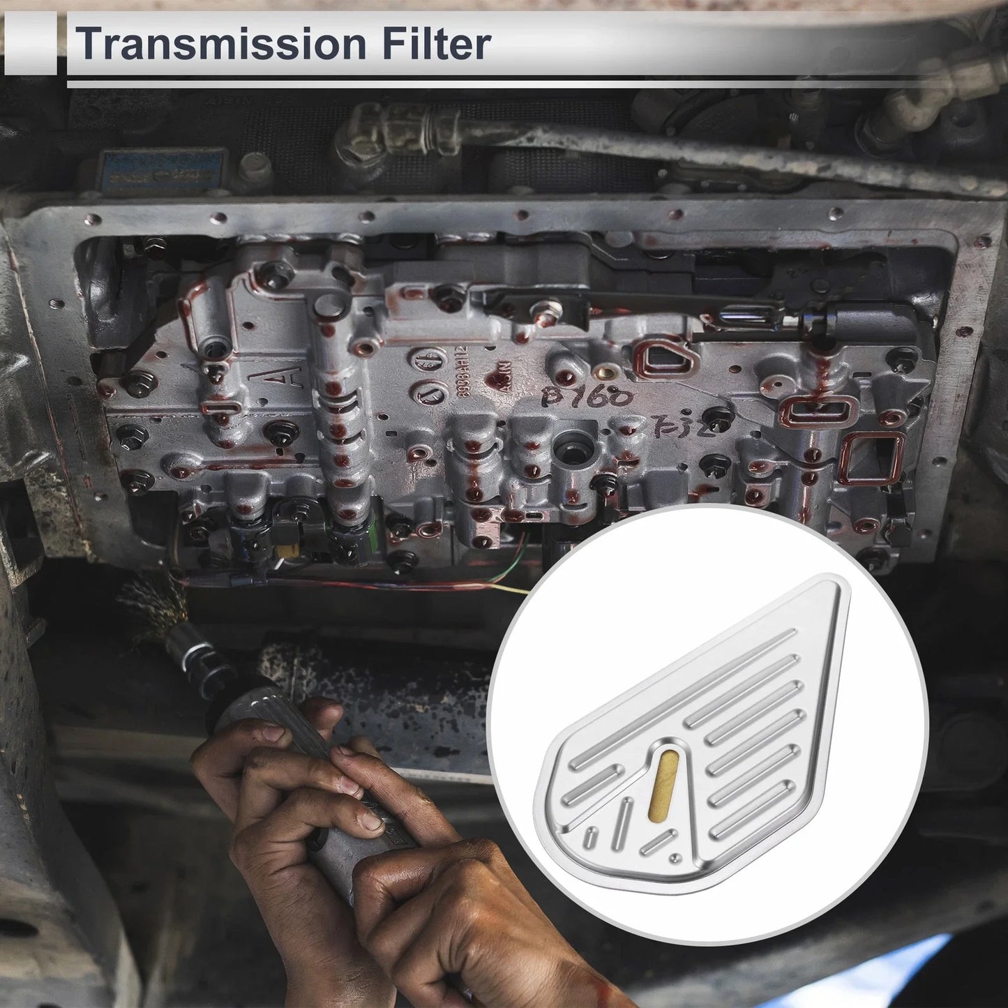 Engine Transmission Filter for Buick Century 1982-1996 (2 x No. 8660100, 8631342)