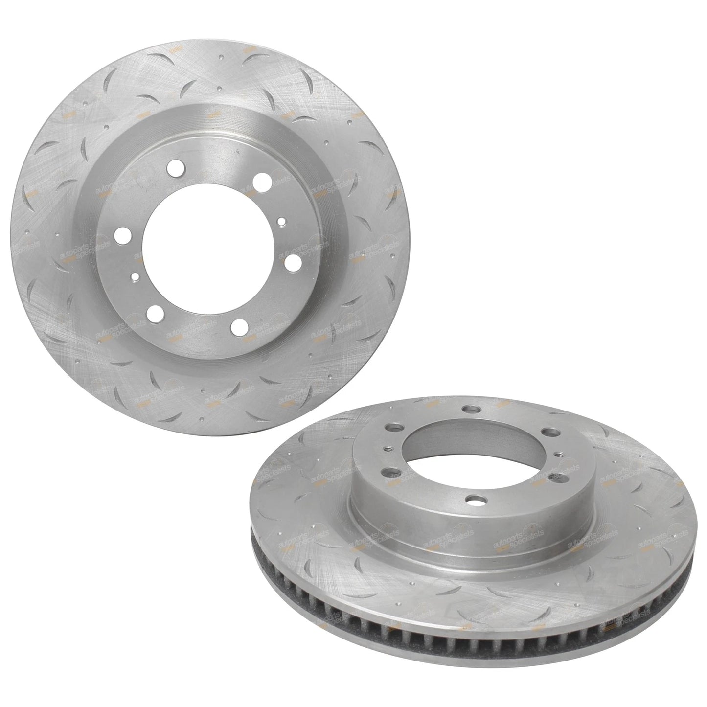 2 Front Slotted Dimpled Disc Brake Rotors for Prado GRJ150 KDJ150 (2009–2019)