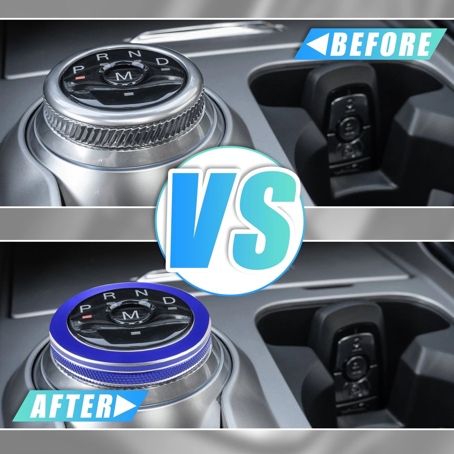 PRND Switch Knob Cover for Ford Explorer (2020–2022) Aluminum Alloy Blue