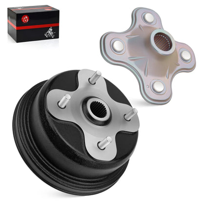 Rear Brake Drum + Rear Wheel Hub for Yamaha Kodiak 400 YFM400F 4x4 (1993–1999)