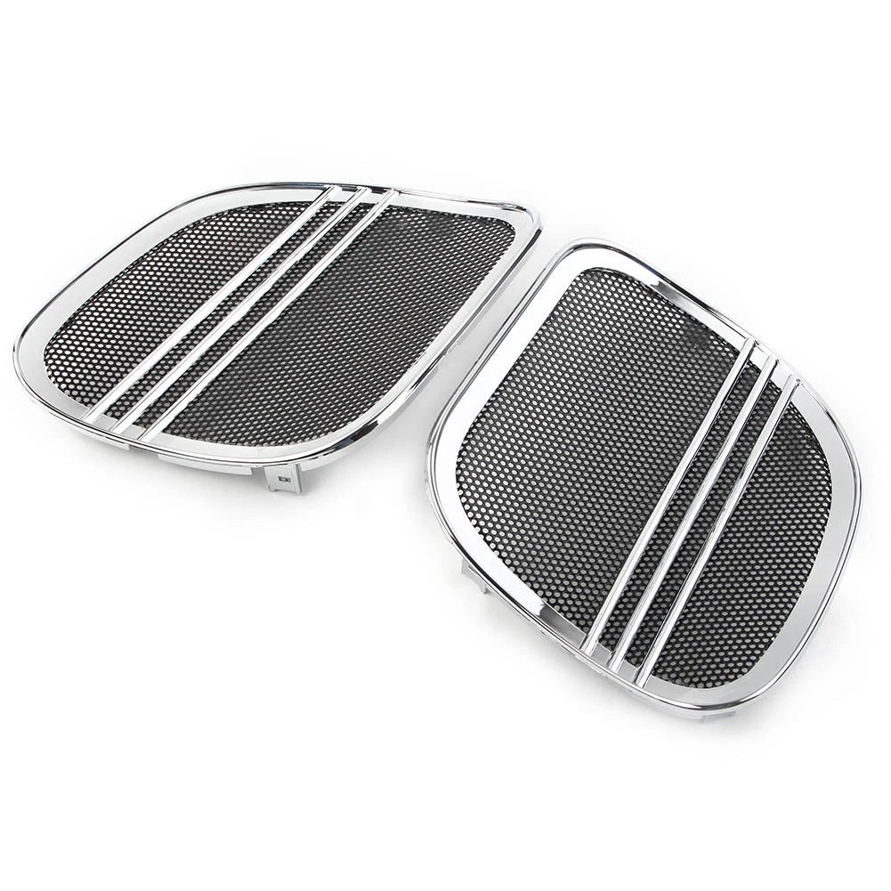 Tri-Line Speaker Grills Cover Trim for Harley Road Glide (2015–2022) Silver