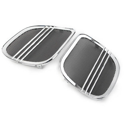 Tri-Line Speaker Grills Cover Trim for Harley Road Glide (2015–2022) Silver