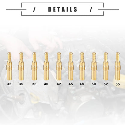 Set of 10 Universal Motorcycle Pilot Jets Nozzles 32-55