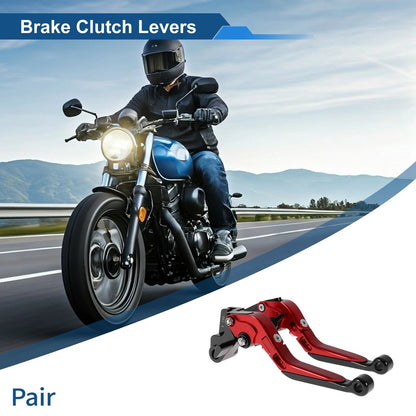 Adjustable Brake Clutch Lever for Kawasaki ER-5 (2004–2005) Red Black