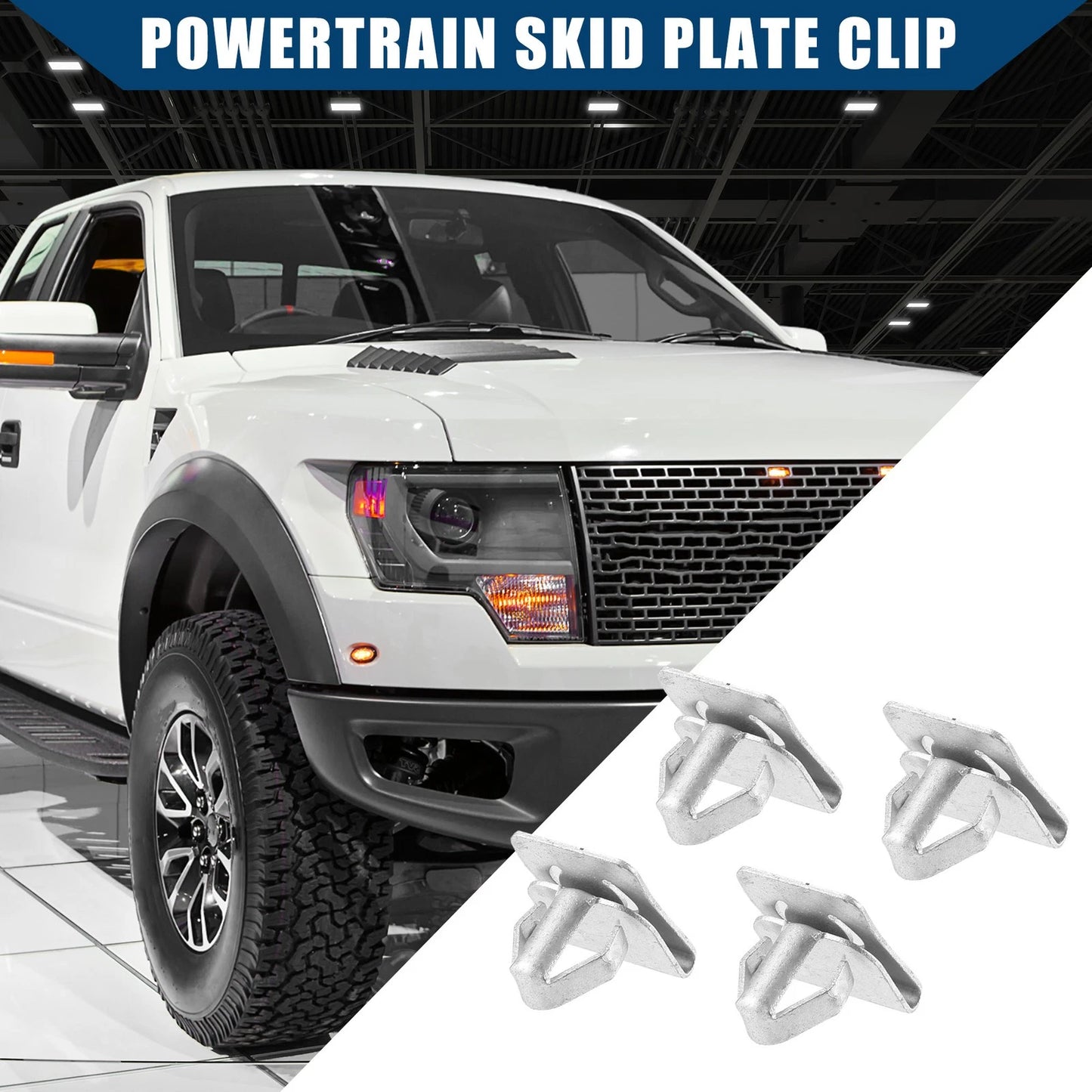 Set of 4 W715288-S439 Front Skid Plate Clips for Ford F150 (2011–2020)