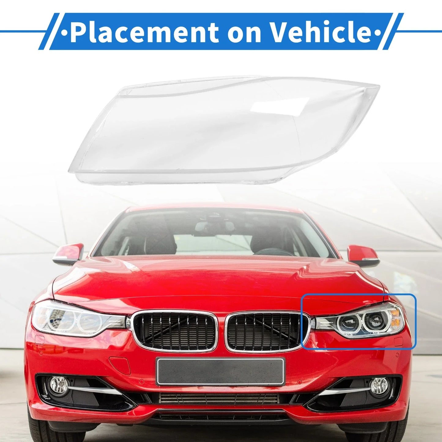 1 Pc Front Left Headlight Lens Cover for BMW 3 Series E90 (2005-2013)