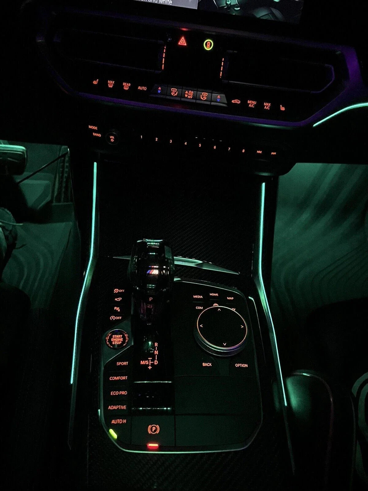 Center Console Ambient LED Trim for BMW 330i/M340i/M3 G20/G28 (2019–2023)