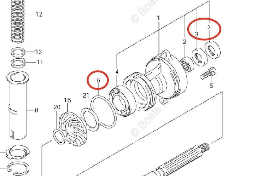 Lower Unit Oil Seal for Suzuki Outboard 20-30 HP (Year Range Not Specified)