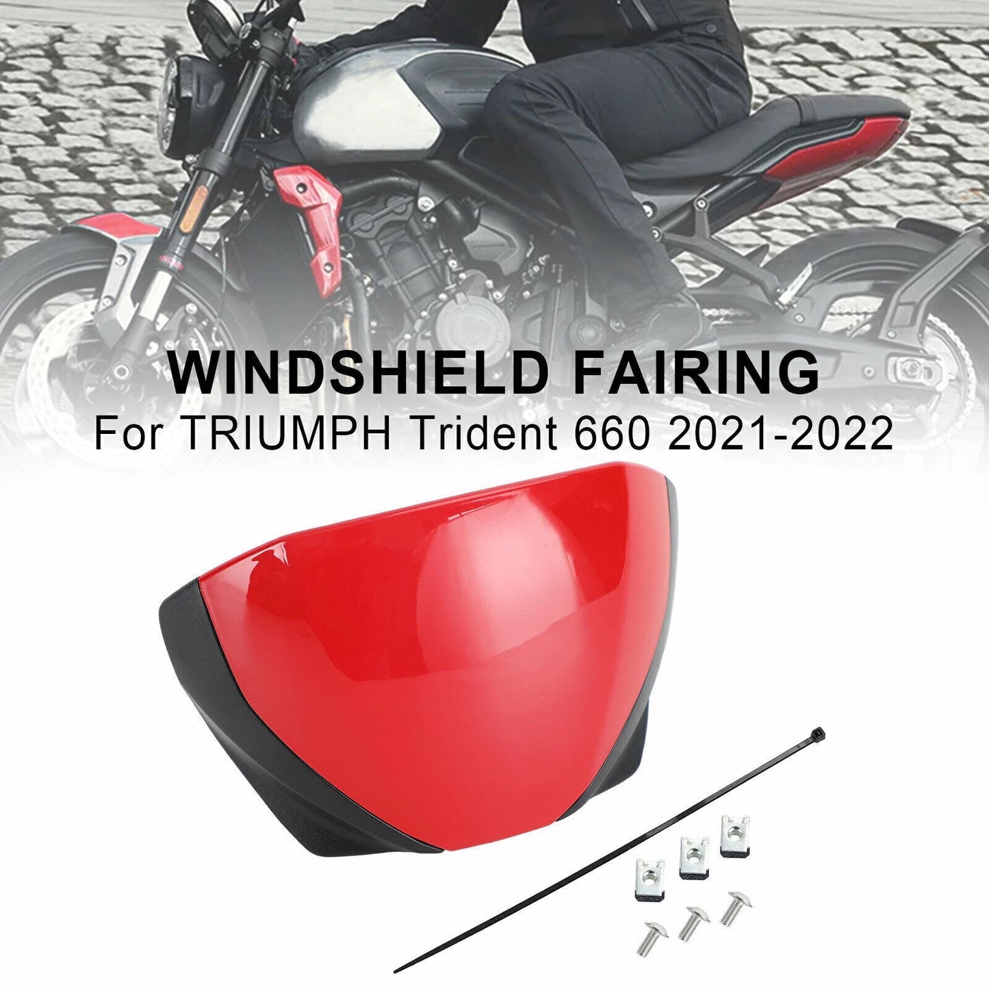 Windshield Deflector for Trident 660 (2021–2023) Red