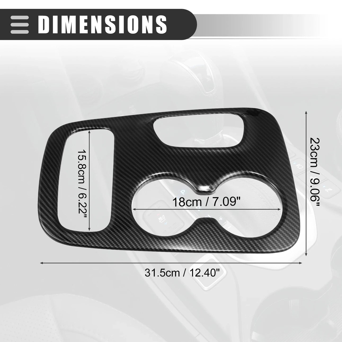 Carbon Fiber Central Control Gear Shift Panel Trim for Dodge Durango (2018-2020)