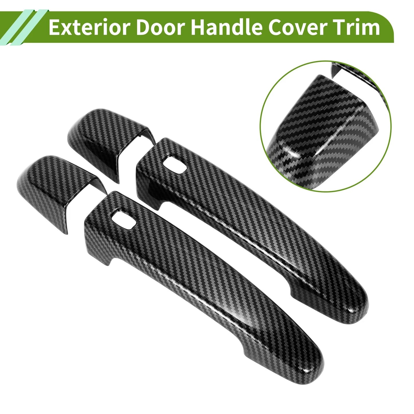 Exterior Door Handle Cover Trim for Chevrolet Camaro (2016–2023) Carbon Fiber Black