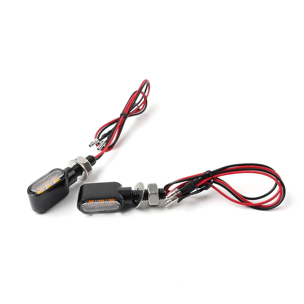 Mini Amber Motorcycle Turn Signal Blinker Lights Universal