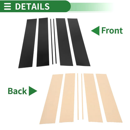 6 Pcs Black Door Pillar Window Trim for Honda Odyssey (2005-2010)