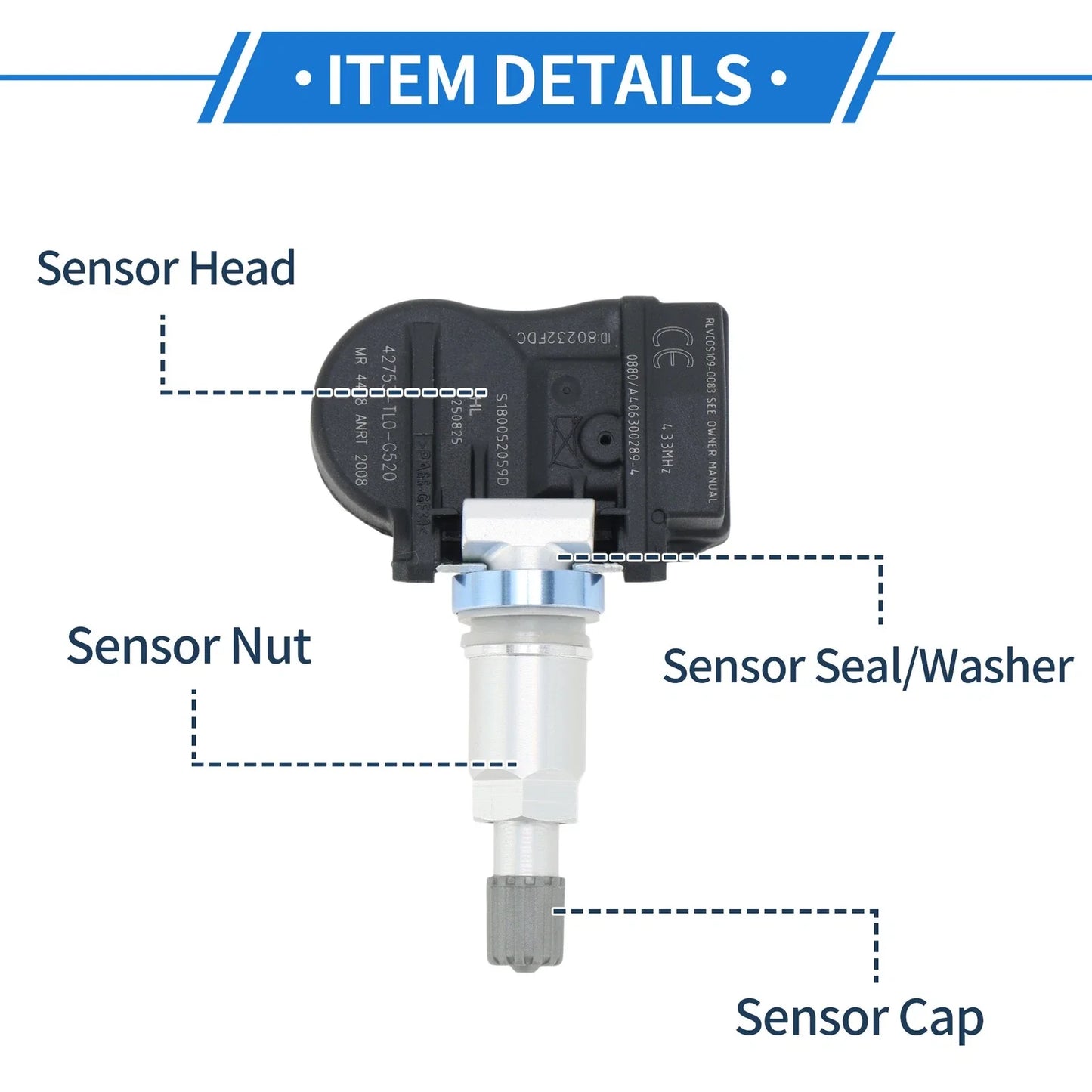 TPMS Sensor for Honda Accord 2013-2018 (2 x Sensors)