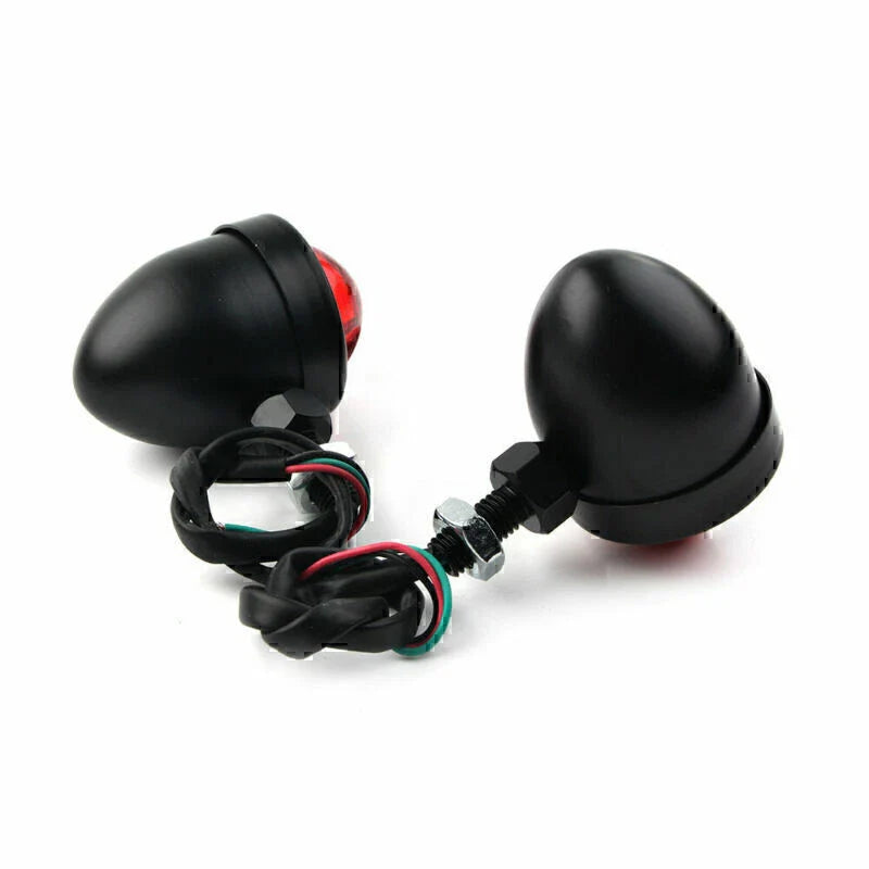 12V Motorcycle Turn Signal Lights - Red Blinker Indicators for Universal Models
