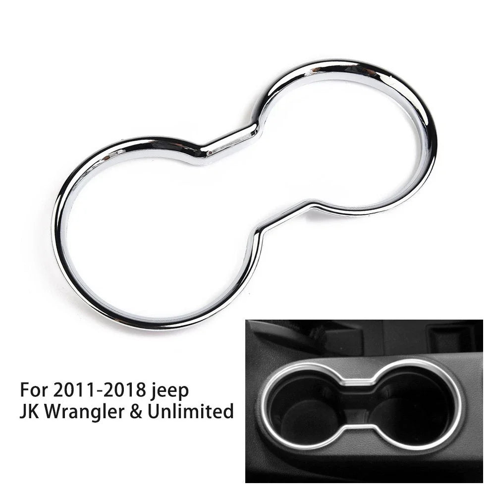 Replacement Cup Holder Trim Silver Water ABS Center Chrome Cover (2011–2018)