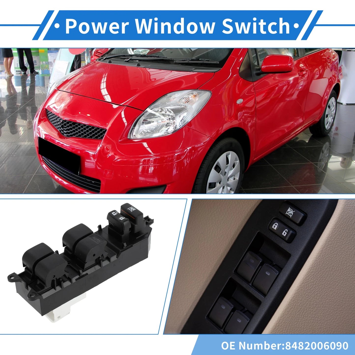 Front Right Power Window Switch for Toyota Camry Tacoma Highlander (No. 8482006090)