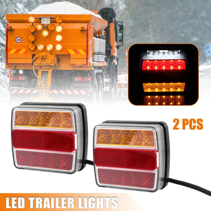 2X LED Turn Signal Brake Tail Lamp for Universal Vehicles (12V-36V)