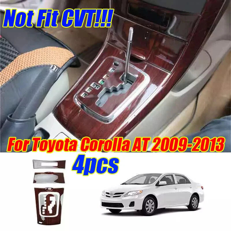 Console Gear Shift Panel Cover / Glossy Wood Grain for Toyota Corolla AT (2009–2013)