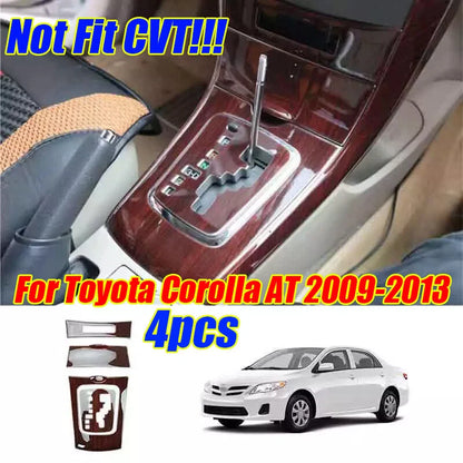 Console Gear Shift Panel Cover / Glossy Wood Grain for Toyota Corolla AT (2009–2013)