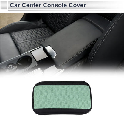 Center Console Cover for Car (12.2"x6.89"x0.98", Black/Light Green)