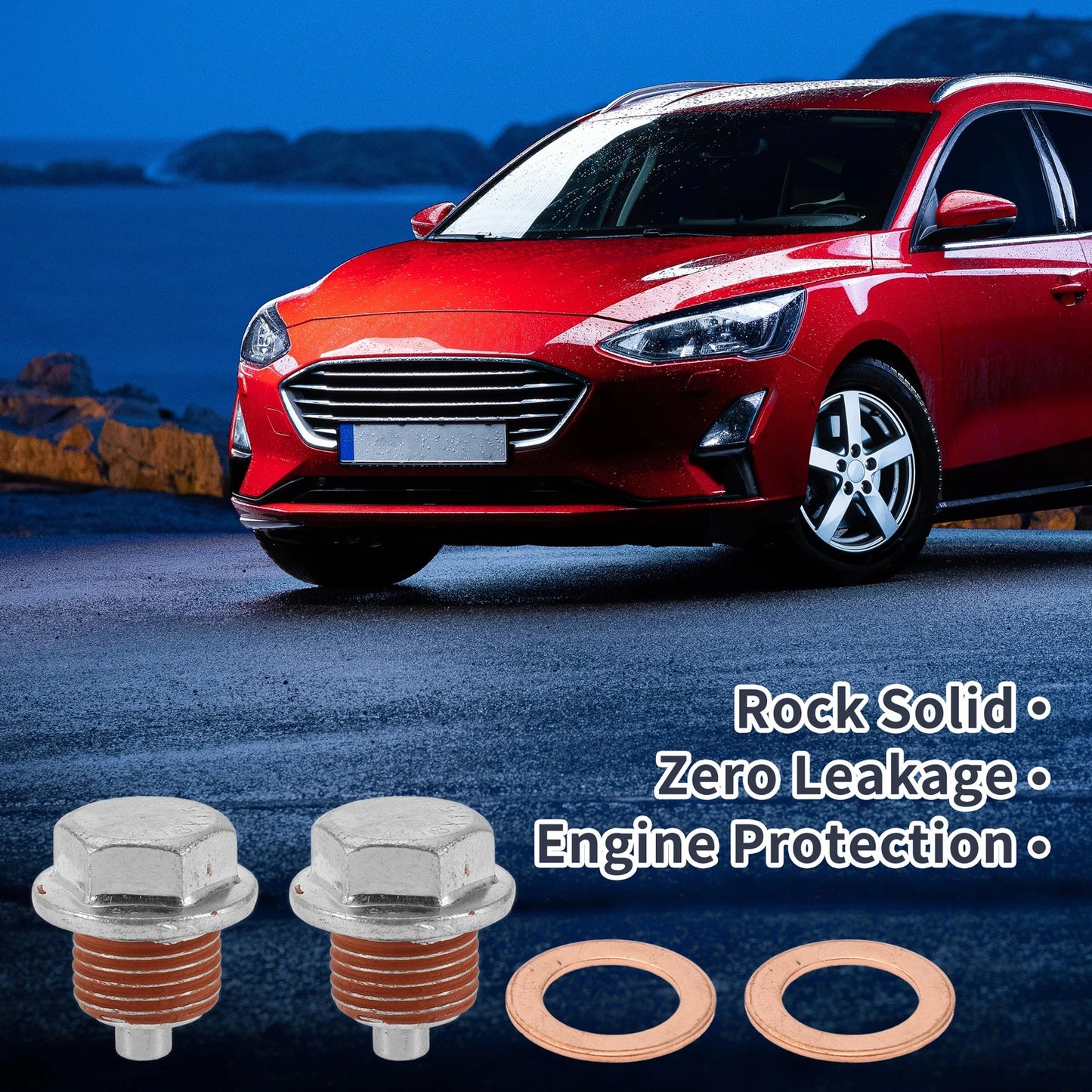Set of 2 M16x1.5 Copper Oil Drain Plug with Gasket for Car Motorcycle