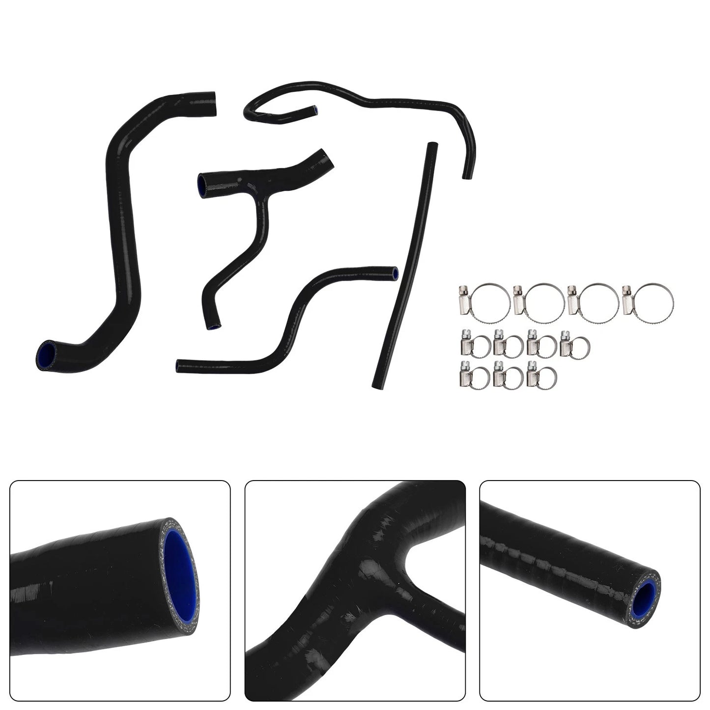 Silicone Radiator Coolant Hose for Aprilia Tuareg 660 (2022–2025) Black