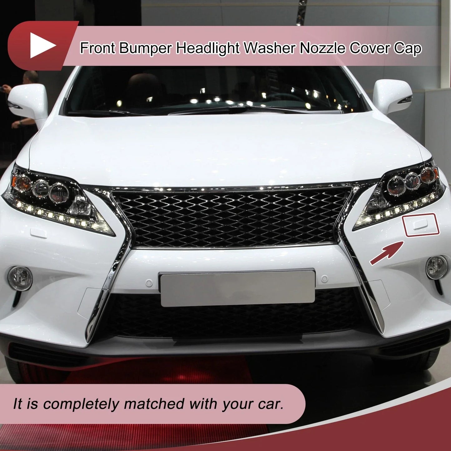 Front Left Headlight Washer Nozzle Cap for Lexus RX350 (2013-2015) White