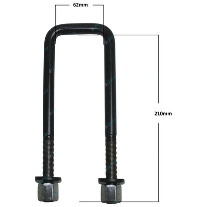4 x Extended Rear U-Bolts for Toyota Hilux KUN26 4X4 Ute (2005-2014)