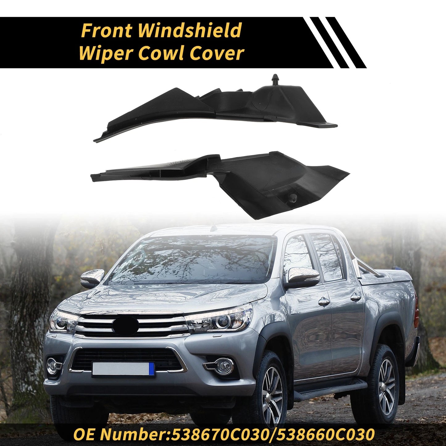 Pair Front Windshield Wiper Cowl Cover for Toyota Tundra (2007–2013) No. 538670C030