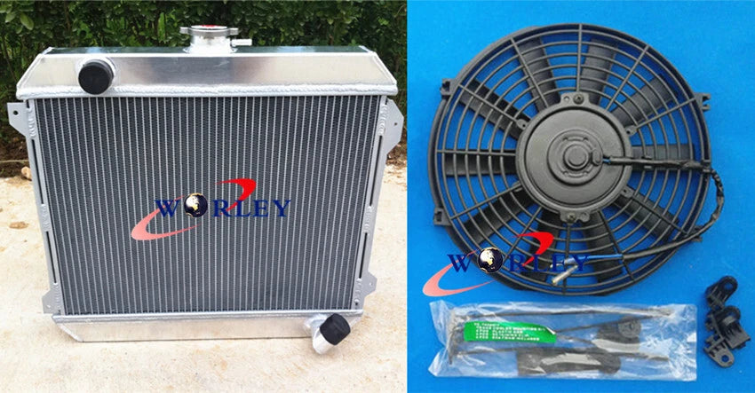 3 Core Aluminum Radiator with Fan for Datsun 610 200B 620 (1976–1979)