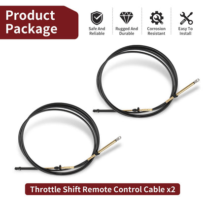 Set of 2 Throttle Control Cables for Johnson Evinrude OMC (1979–1981)