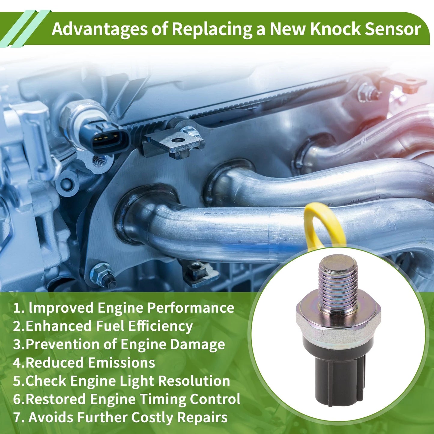 1 Pc Ignition Knock Sensor for Honda Accord (2005-2007)