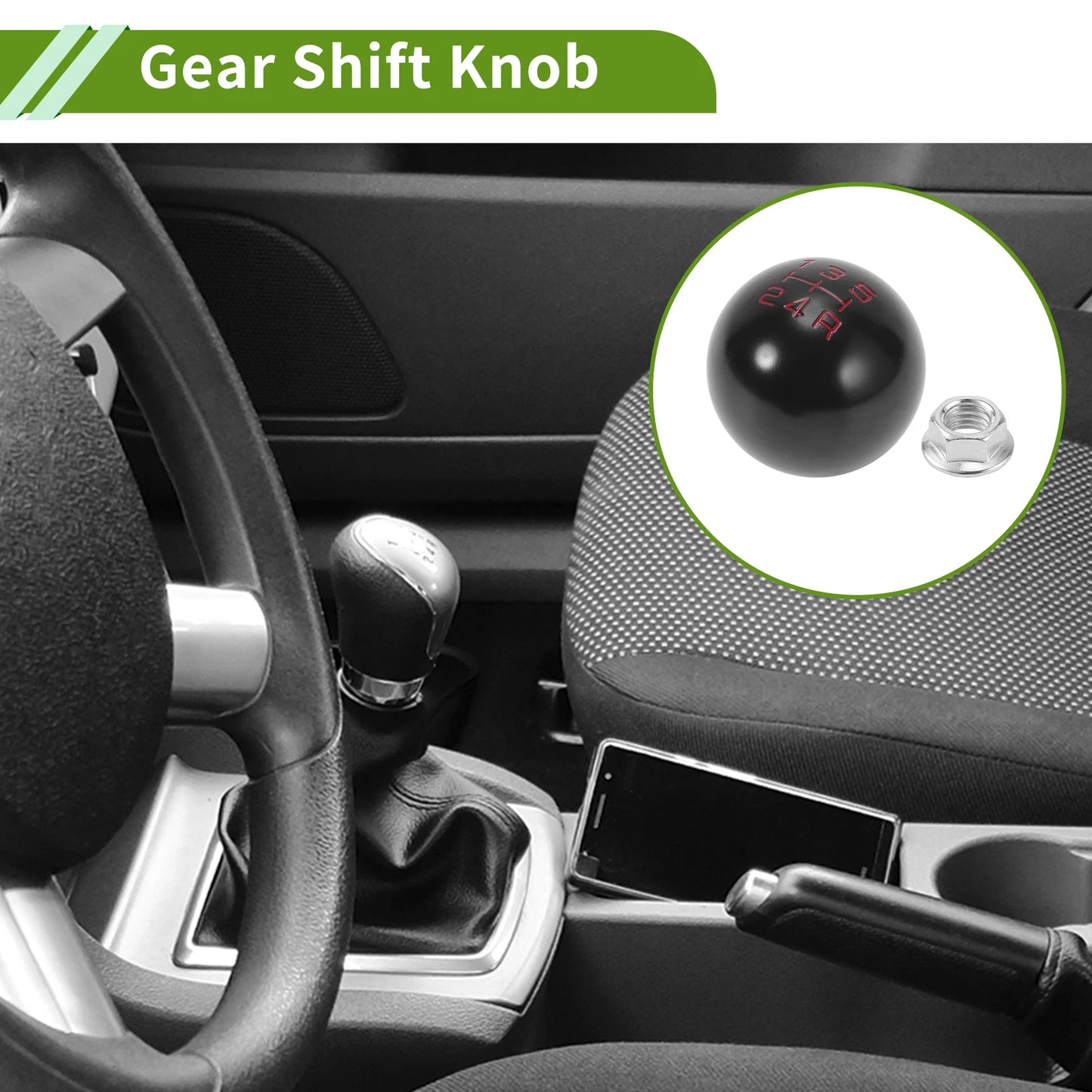 5 Speed Manual Gear Shift Knob for Honda Accord (1990–1997) Aluminum Black