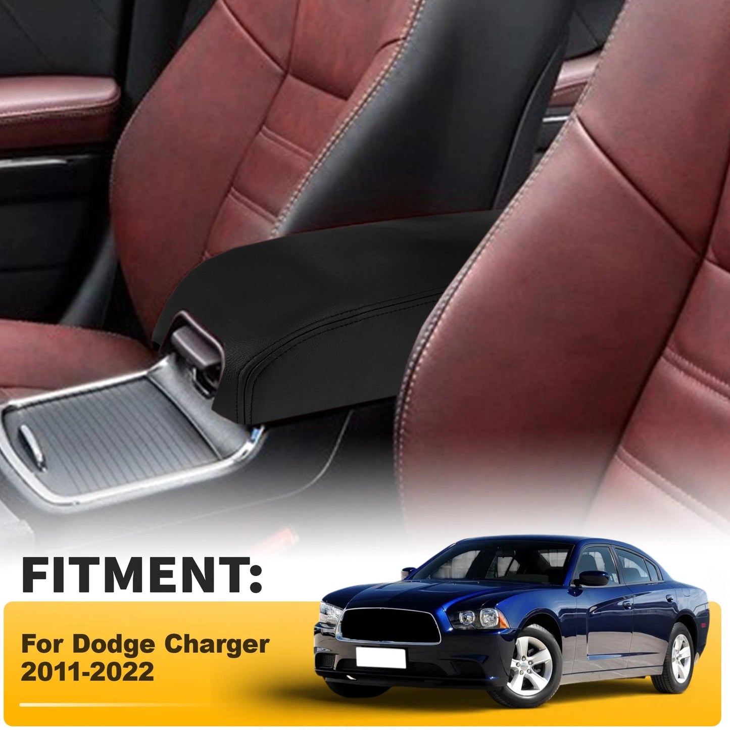 Leather Armrest Cover for Dodge Charger (2011–2022)