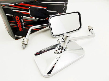 Chrome Rectangular Rear View Mirrors for Honda CB750SC Nighthawk (1982–1986)