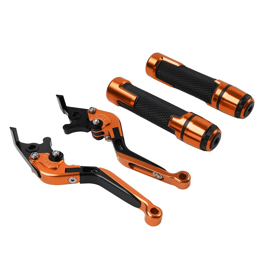 Orange Extendable Brake Clutch Lever Grip Set for BMW S1000R S1000RR (2014-2023)