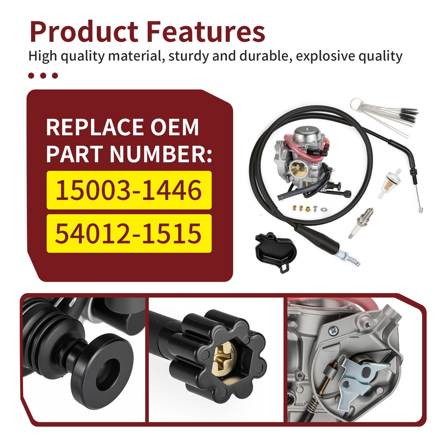 Carburetor with Throttle Cable for Kawasaki Prairie 400 (1999–2002)
