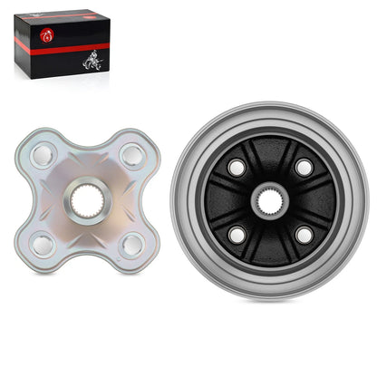 Rear Brake Drum + Rear Wheel Hub for Yamaha Kodiak 400 YFM400F 4x4 (1993–1999)
