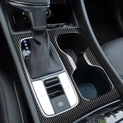 Carbon Fiber Gear Shift Panel Cover Trim Decor for Hyundai Tucson (2022–2023)
