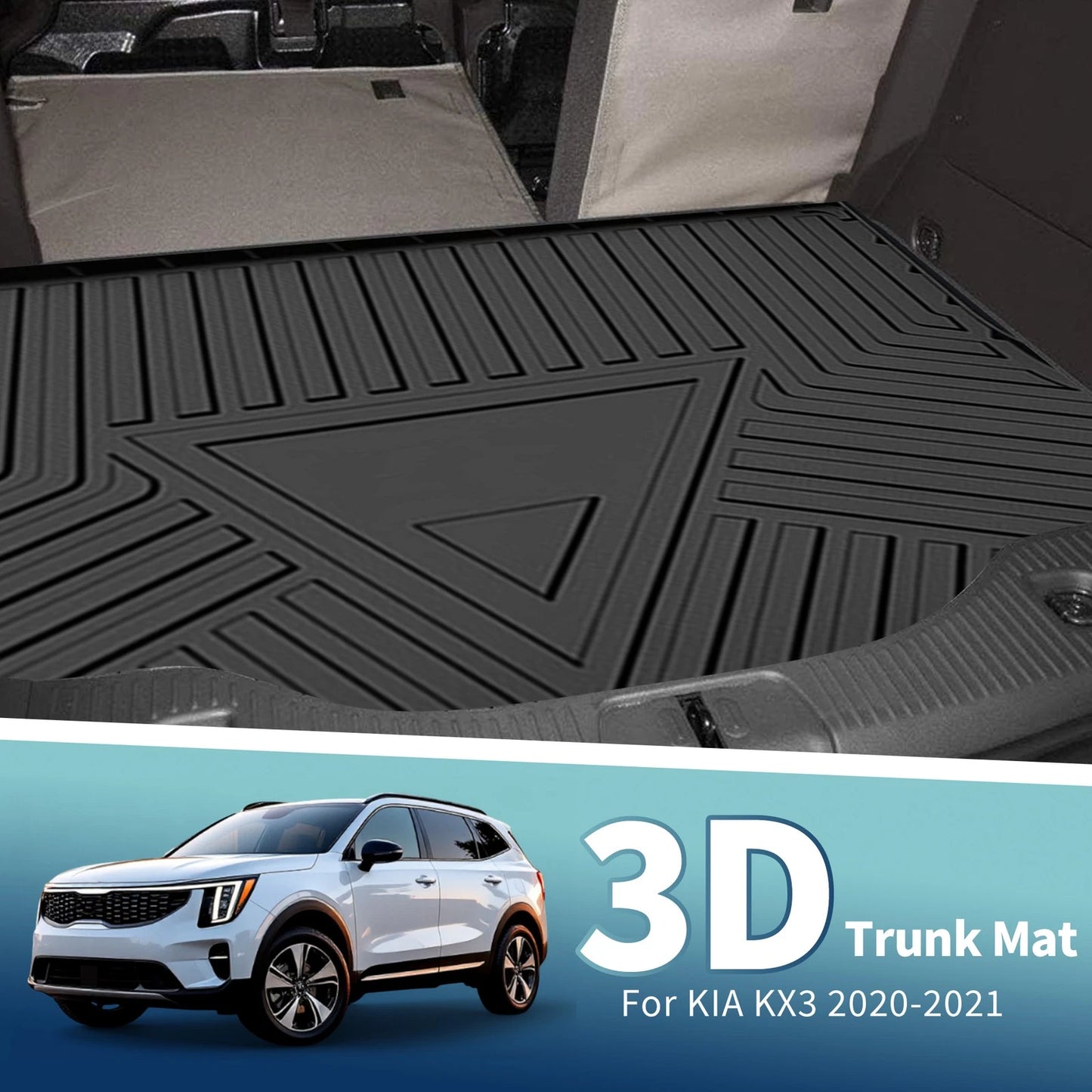 Flat Face Cargo Liner Rear Trunk Mat for Kia Seltos (2020–2021) TPE