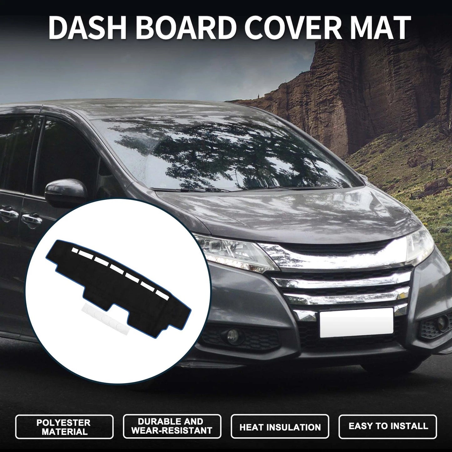 Dashboard Cover Mat for Honda N-Van JJ1 JJ2 (All Years) - Black Blue